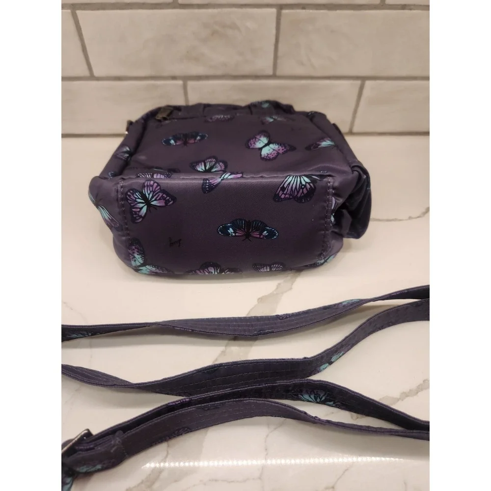 Lug Can Can XL Convertible Crossbody Bag, Purple Butterfly Polyester Lightweight